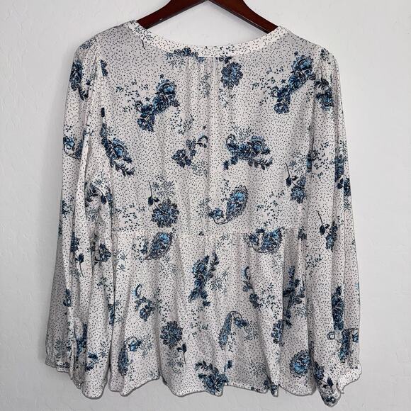 Torrid Women's Plus Size Floral Guaze Boho Puff Long Sleeve Tunic Top Size 1 - Picture 2 of 8